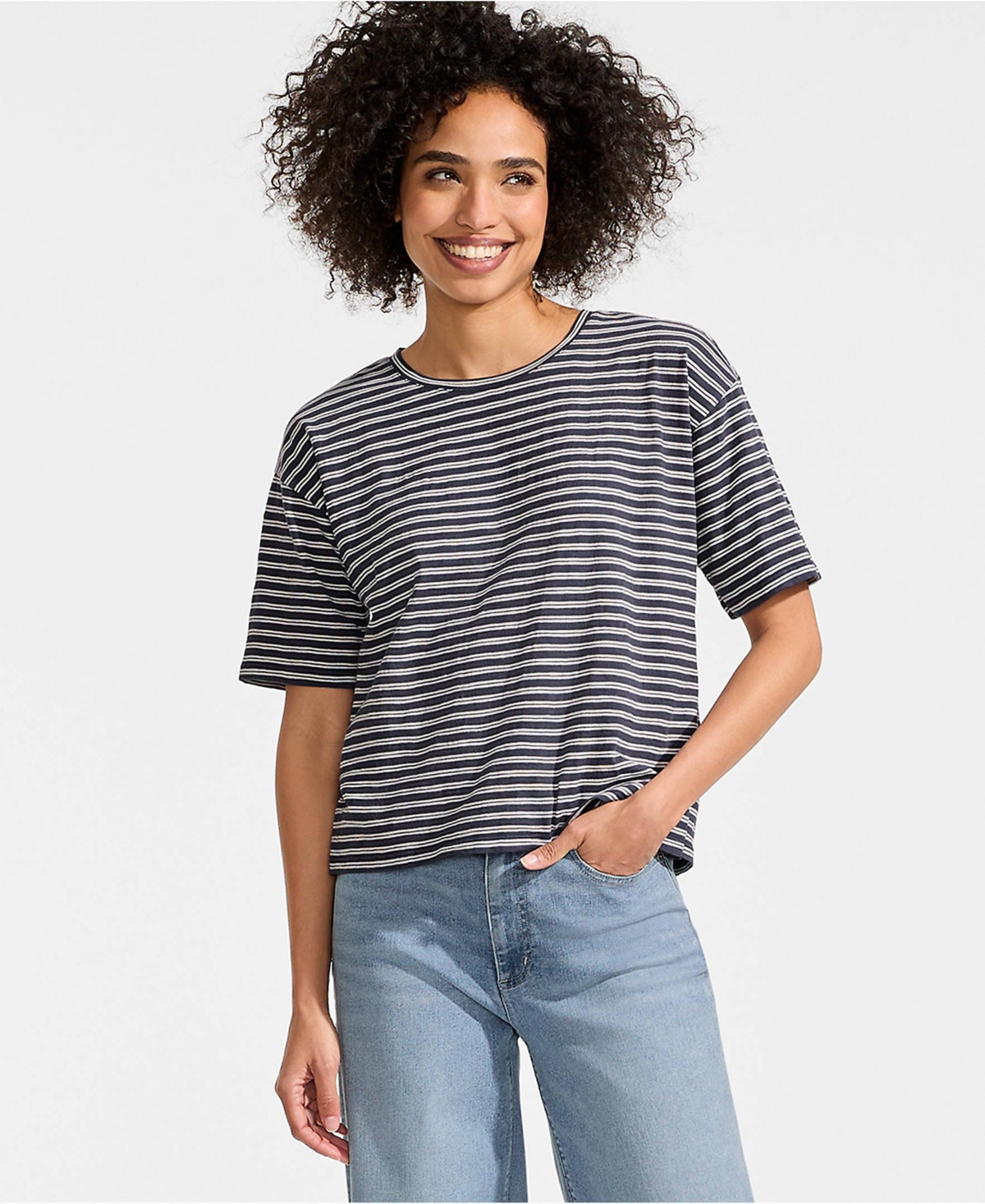 Lands' End Women's Short Sleeve Slub Jersey T-Shirt