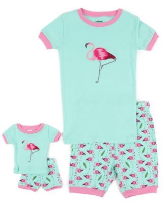 Big Girls Matching Doll Snug-Fit Cotton Short Sleeve Pajamas