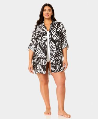 Plus Size Button-Down Cover-Up Shirt