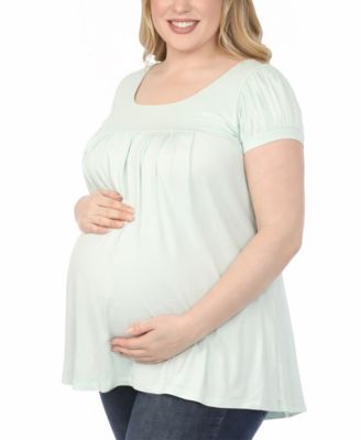 Plus Size Maternity Short-Sleeve Empire-Waist Tunic Top