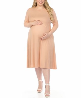 Plus Size Short-Sleeve Midi A-Line Dress