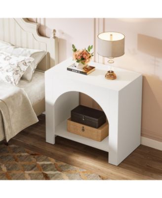 Side Table Set of 2, with Wooden Base, for living room bedroom