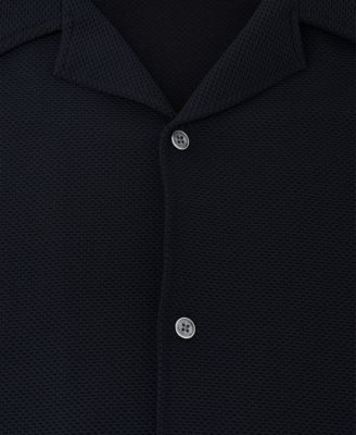 Men's Textured Cuban-Collar Shirt