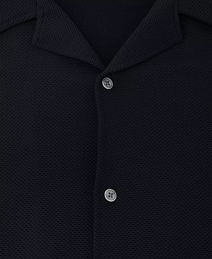 Men's Cedric Textured Cuban-Collar Shirt - thumbnail 7