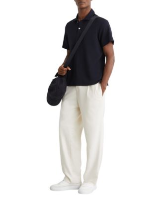 Men's Textured Half-Button Polo Shirt