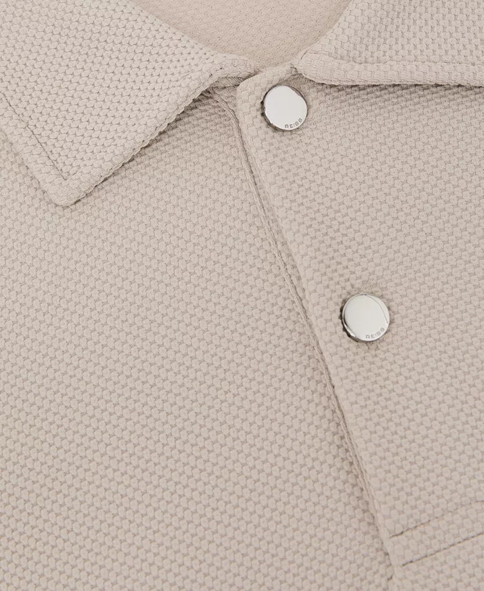 Men's Kennedy Textured Half-Button Polo Shirt - thumbnail 10