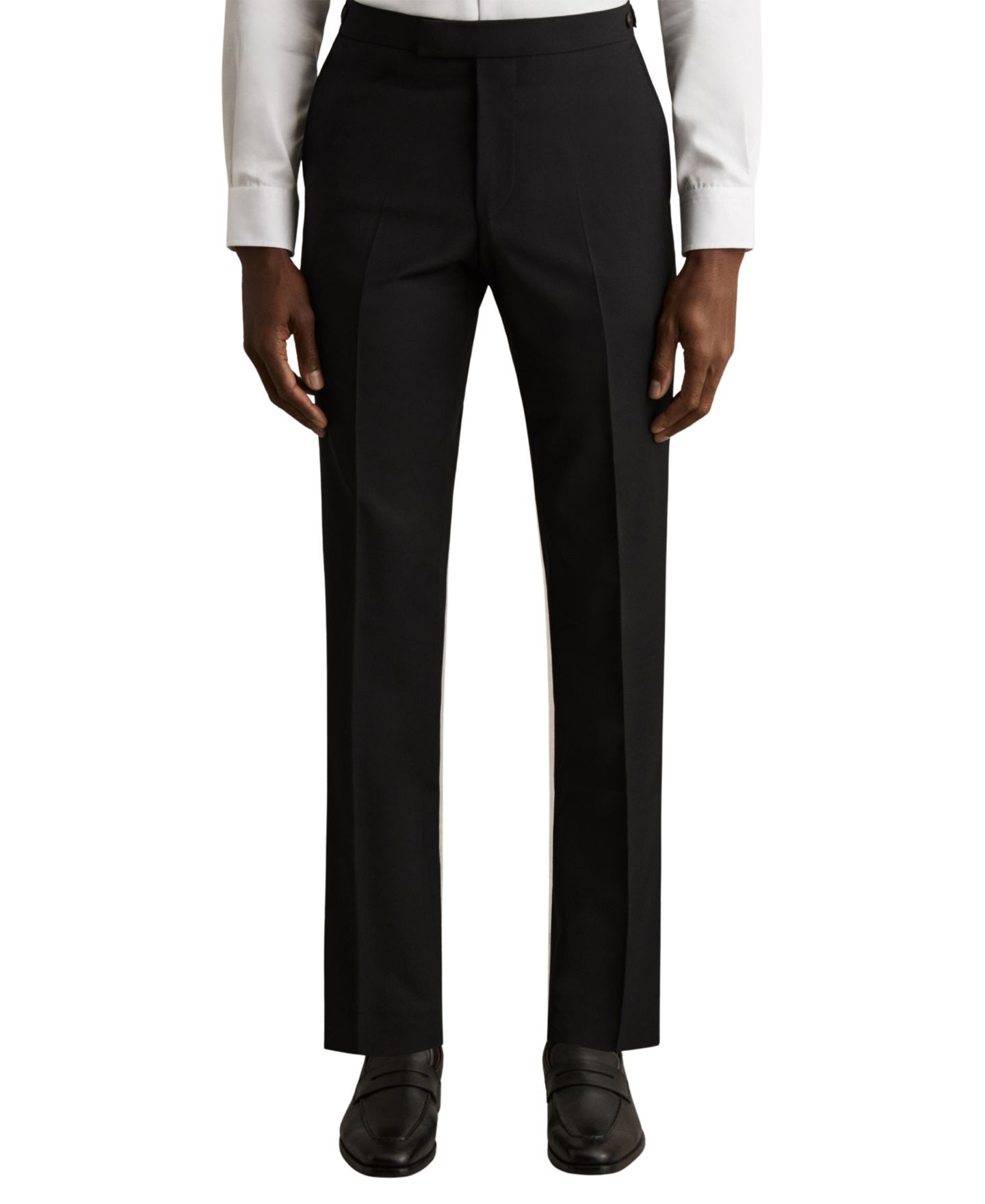 Мужские брюки REISS Promise Tailored-Fit Wool-Blend Suit, цвет: Чёрный — фото 1