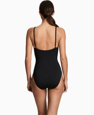 Lauren Ralph Lauren Women's Tall Triangle One-Piece Swimsuit - Macy's