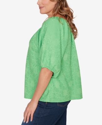 Plus Size Textured Convertible Knit Top