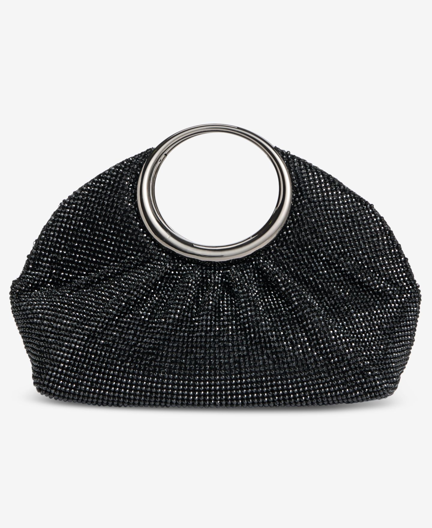 Женский клатч I.N.C. International Concepts Ring Handle Diamond Mesh Clutch, цвет: Чёрный — фото 4