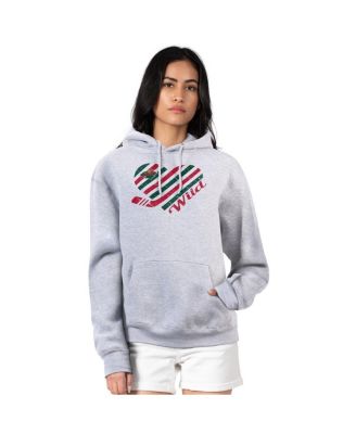 Women's Heather Gray Minnesota Wild Heart Pullover Hoodie
