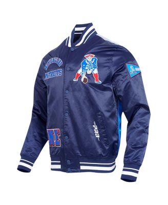 Men's Navy New England Patriots Sublimated Satin Full-Snap Jacket