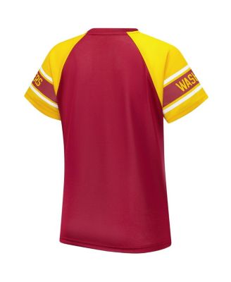 Women's Burgundy Washington Commanders 1st Rounder Color Block Raglan Top