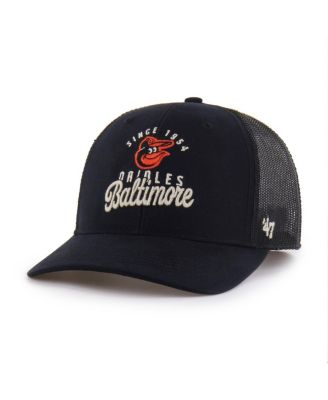 Men's Black Baltimore Orioles Pitstop Trucker Adjustable Hat