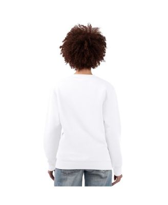 Women's White Chicago Cubs Team Logo Fleece Pullover Sweatshirt