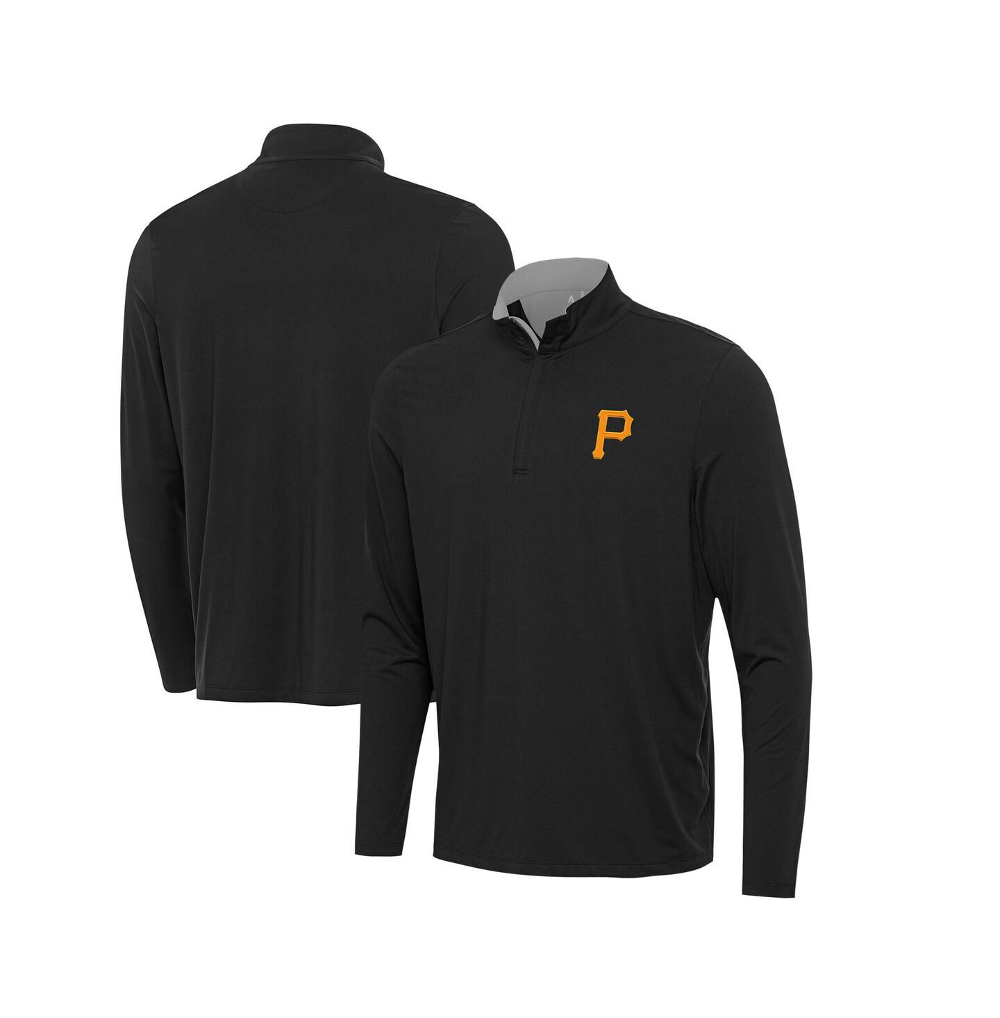 Мужская толстовка Antigua Black Pittsburgh Pirates Content Quarter-Zip — фото 1