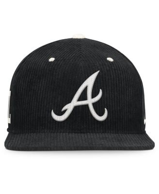 Men's Black Atlanta Braves Pro Corduroy Structured Snapback Hat