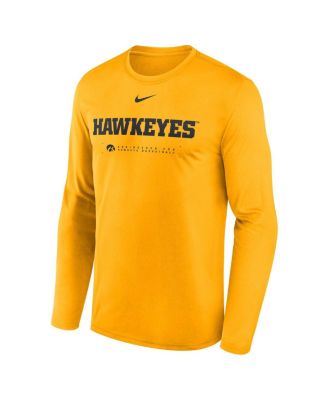 Men's Gold Iowa Hawkeyes 2025 Courtside Basketball Shootaround Legend Dri-FIT Long Sleeve T-Shirt