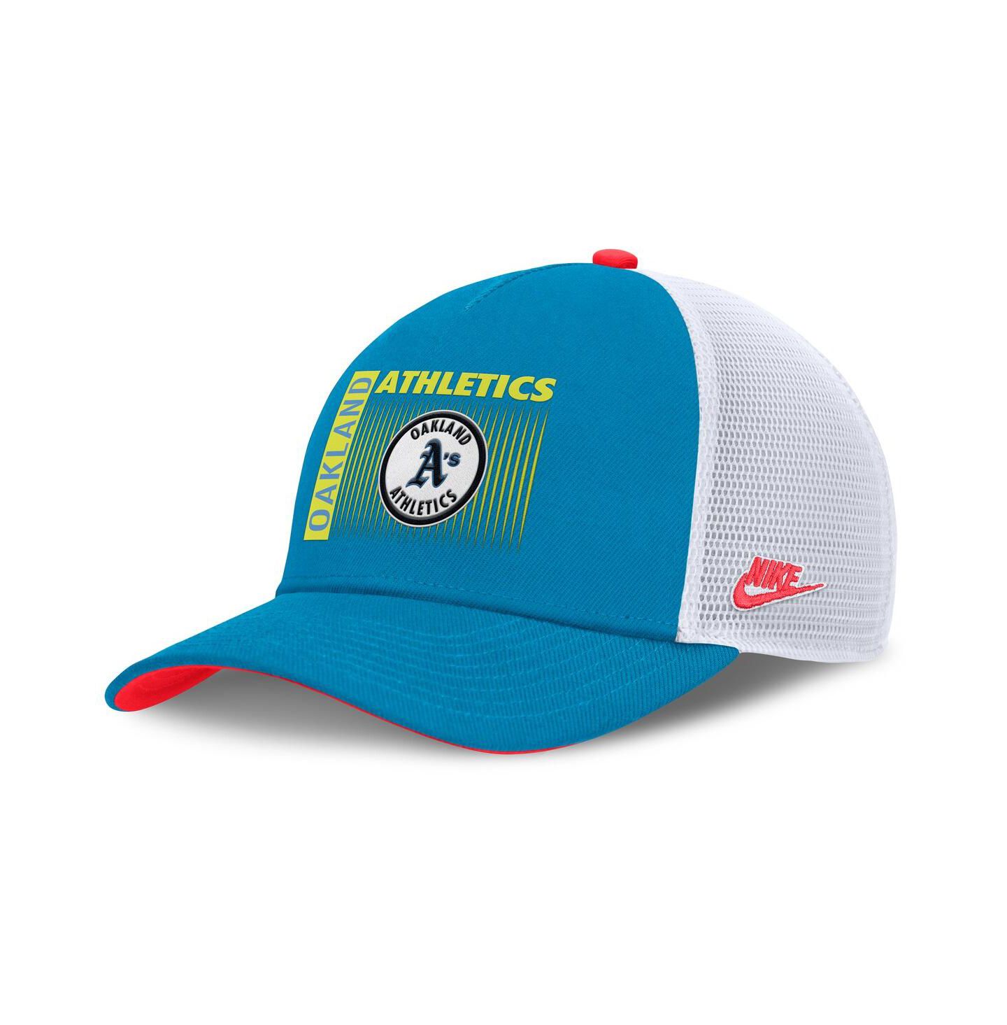 Мужская кепка Nike Teal Athletics Neon 90s Rise Structured Performance Adjustable Trucker Hat — фото 1