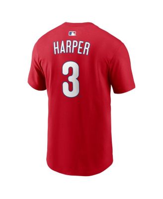 Men's Bryce Harper Red Philadelphia Phillies Name & Number T-Shirt