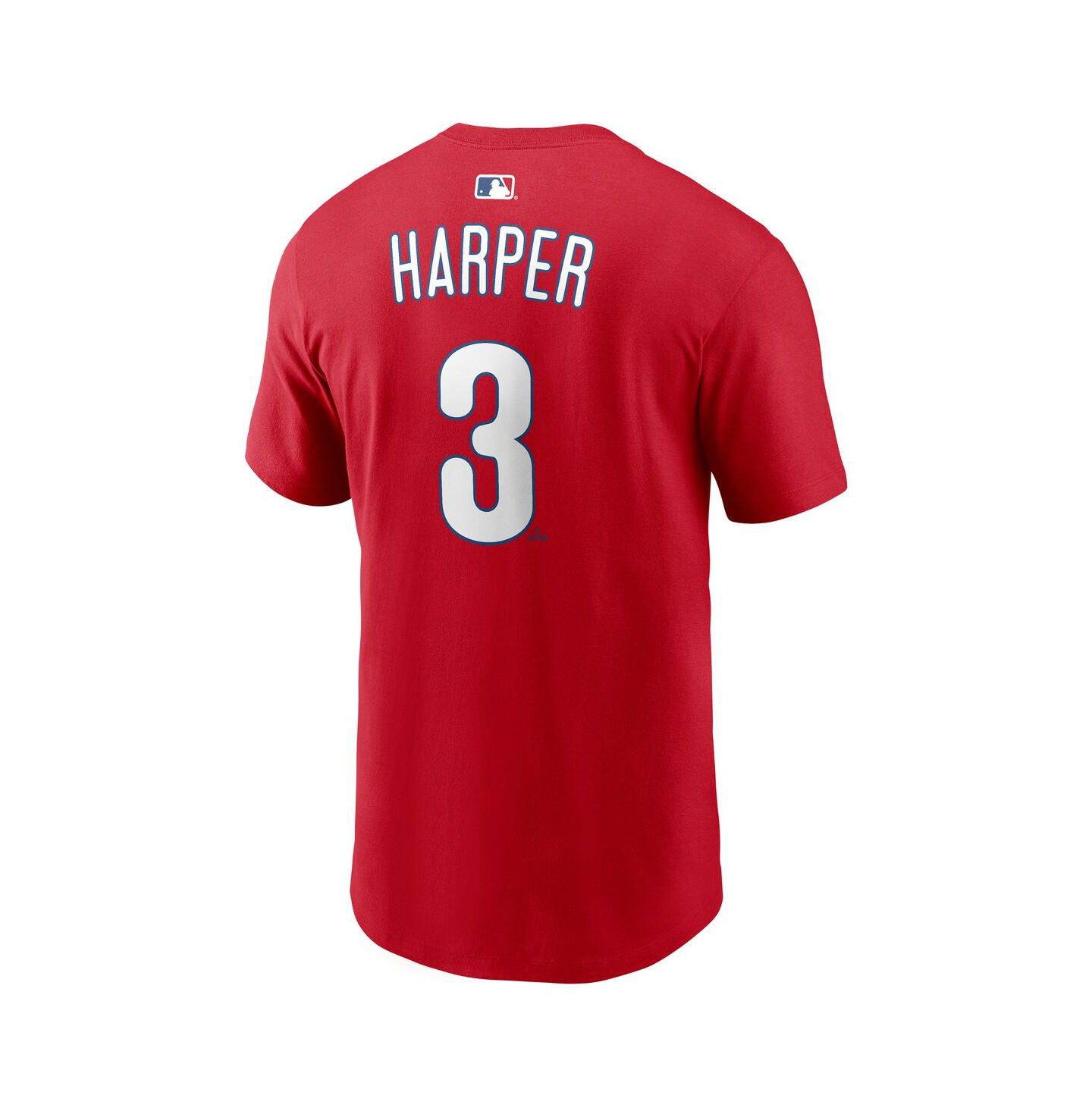 Мужская футболка Nike Bryce Harper Red Philadelphia Phillies Name & Number — фото 3