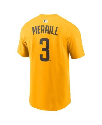 Men's Jackson Merrill Gold San Diego Padres Name & Number T-Shirt