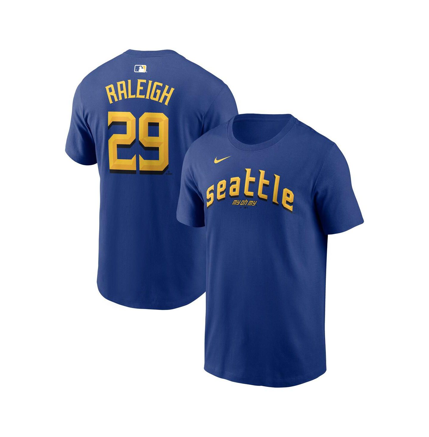 Мужская футболка Nike Cal Raleigh Royal Seattle Mariners City Connect Name & Number — фото 1