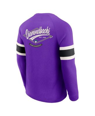 Darius Rucker Collection By Men's Purple Arizona Diamondbacks Waffle-Knit Raglan Long Sleeve Henley T-Shirt