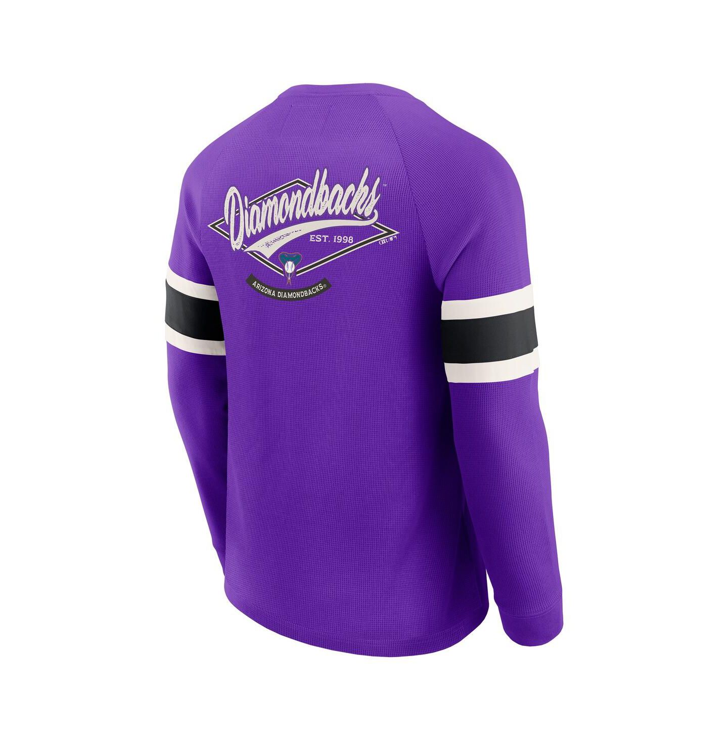 Мужская футболка Fanatics Darius Rucker Collection By Purple Arizona Diamondbacks Waffle-Knit Raglan Long Sleeve Henley — фото 3
