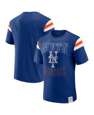 Darius Rucker Collection By Men's Royal New York Mets Distressed Sleeve Stripe T-Shirt