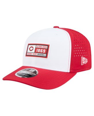 New Era Men's White/Red Cincinnati Reds Established Patch 9SEVENTY ...