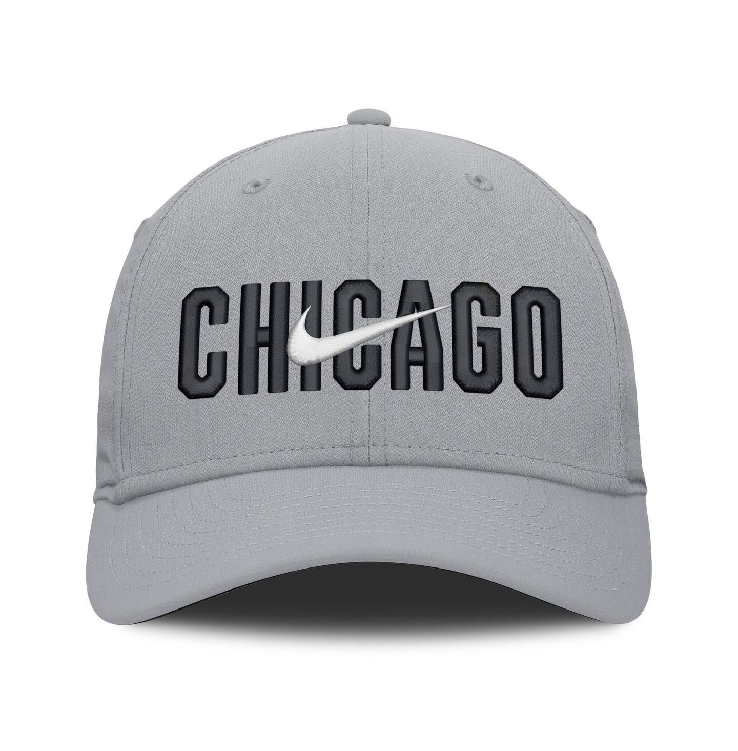 Мужская кепка Nike Gray Chicago White Sox Primetime Dri-FIT Rise Bozz Flex Hat — фото 2