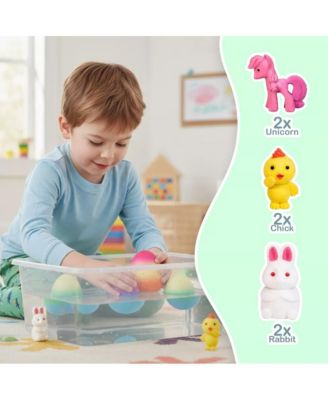 Plush Bunny Holding Carrot & Unicorn Hatching Eggs