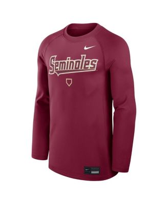 Men's Garnet Florida State Seminoles Dugout Game Time Raglan Dri-FIT Long Sleeve T-Shirt
