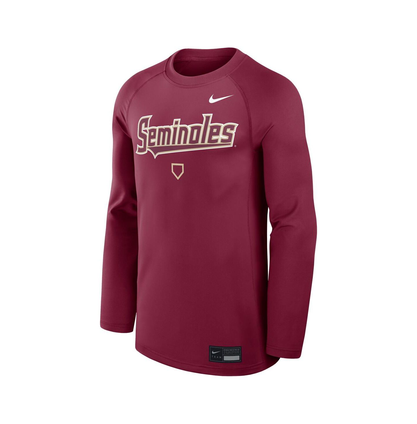 Мужская футболка Nike Garnet Florida State Seminoles Dugout Game Time Raglan Dri-FIT Long Sleeve — фото 2