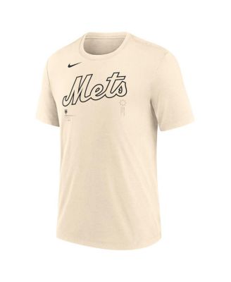 Men's Natural New York Mets Wordmark Tri-Blend T-Shirt