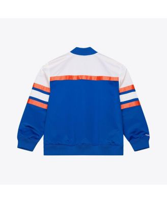 Men's Royal New York Knicks Hardwood Classics Head Coach Lightweight Satin Full-Snap Jacket