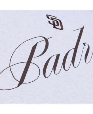 Women's Heather Gray San Diego Padres Script Cropped Boxy T-Shirt