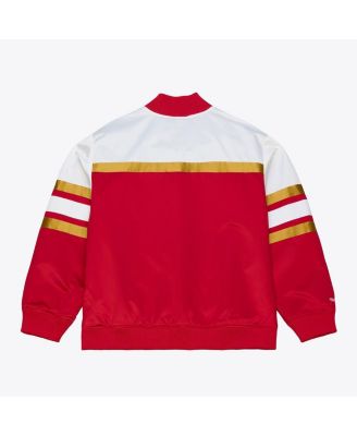 Men's Scarlet San Francisco 49ers Head Coach Lightweight Full-Snap Satin Jacket