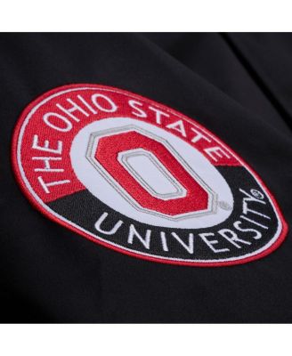Mitchell Ness Men's Black Ohio State Buckeyes Double Clutch Lightweight Satin Full-Snap Jacket