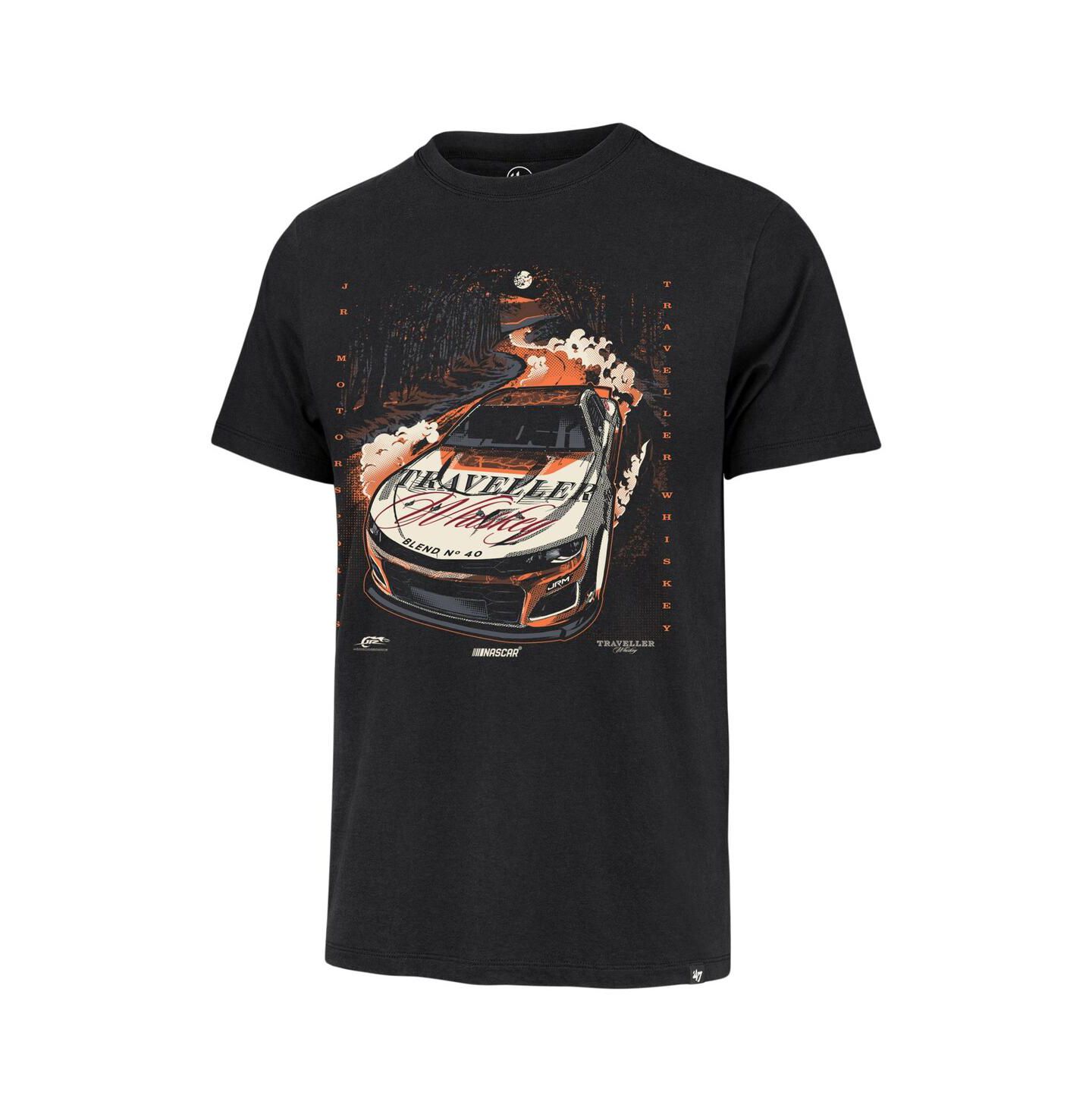 Мужская футболка '47 Brand Black Justin Allgaier Traveler Whiskey Car — фото 2