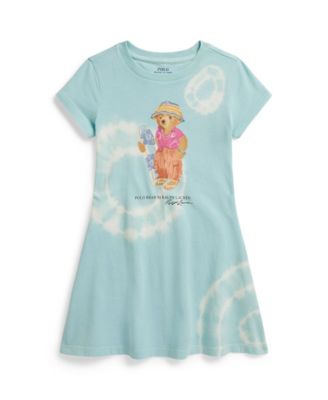 Girls' 2T-6X Tie-Dye Polo Bear Cotton Jersey Dress