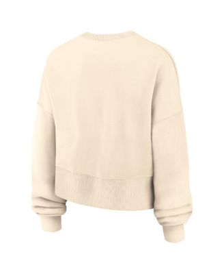 Women's Natural Denver Broncos Oversized High Hip Legacy Arch Phoenix Fleece Sweatshirt