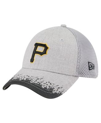 Men's Gray Pittsburgh Pirates Visor Paint Splatter 39THIRTY Flex Hat