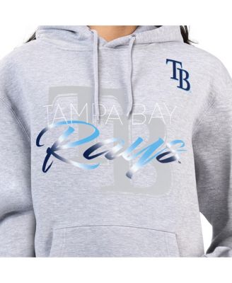 Women's Heather Gray Tampa Bay Rays Shadow Logo Graphic Pullover Hoodie
