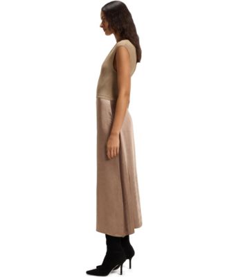 Women's Satin Skirt Knitted Dress