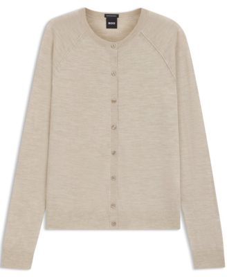 BOSS by Women's Extra-Fine Merino Wool Button-Up Cardigan Sweater
