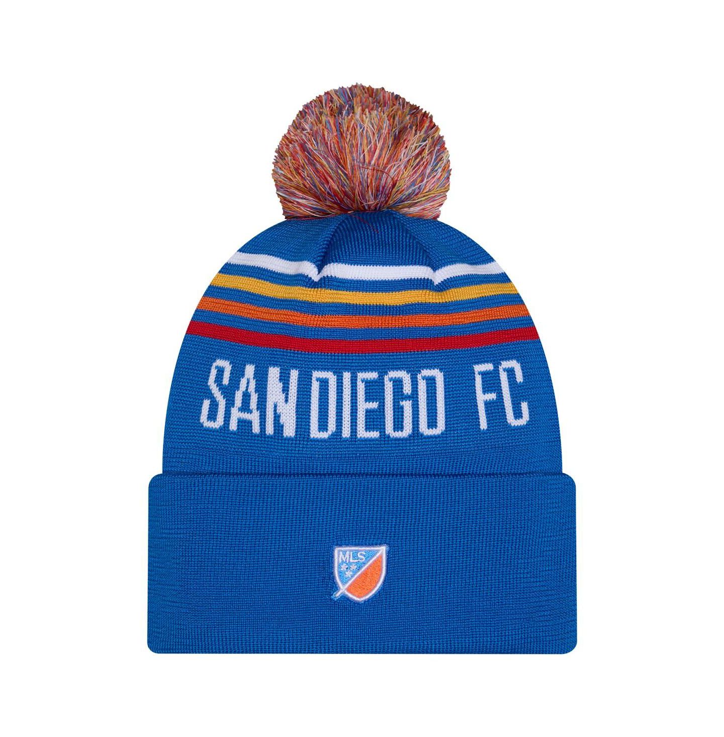 Мужские головные уборы New Era Royal San Diego FC 2026 Jersey Hook Cuffed Knit Hat with Pom — фото 2