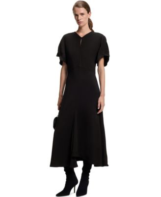 BOSS by Women's Keyhole-Neckline Soft Crepe Dress