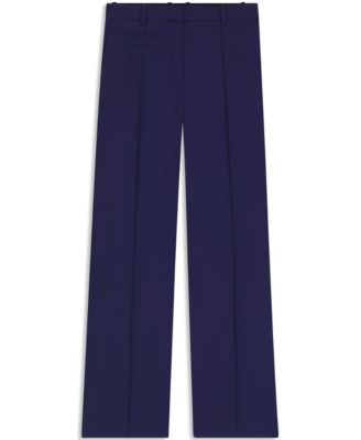 BOSS by Women's Virgin-Wool Twill Flared-Leg Pants